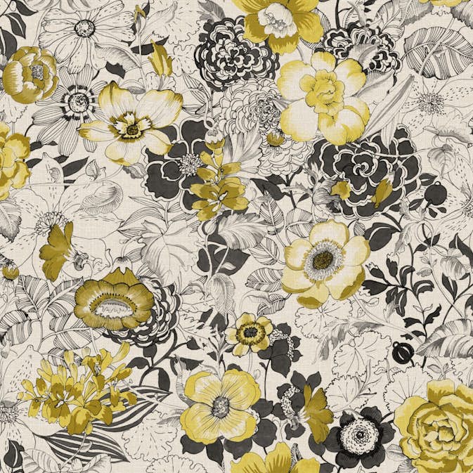 Tapet ESTAhome Blommor Ockra/Beige