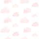 Tapet ESTAhome Stämplade Moln Ljusrosa/Vit