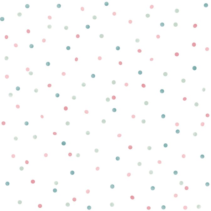 Tapet ESTAhome Prickar Rosa Mintgrön/Vintage Grå/Blå