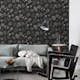 Tapet ESTAhome Blommönster i Skandinavisk Stil Svart Grå Beige/Rosa