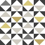 Tapet ESTAhome Grafiska Trianglar Vit Svart Grå/Ockra