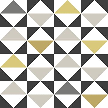 Tapet ESTAhome Grafiska Trianglar Vit Svart Grå/Ockra