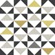 Tapet ESTAhome Grafiska Trianglar Vit Svart Grå/Ockra