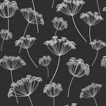 Tapet ESTAhome Blomflock Svart/Vit