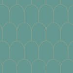 Tapet ESTAhome Art Deco Havsgrön/Guld