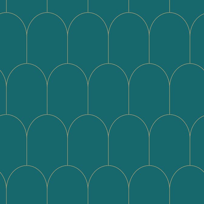 Tapet ESTAhome Art Deco Blå/Guld EW139205