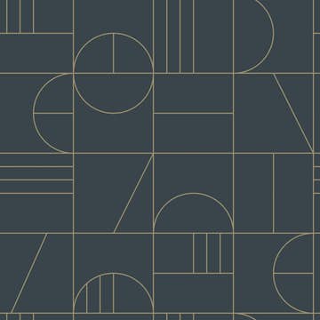 Tapet ESTAhome Art Deco Mörkblå/Guld EW139210