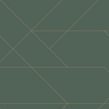 Tapet ESTAhome Grafiska Linjer Mörkgrön/Guld