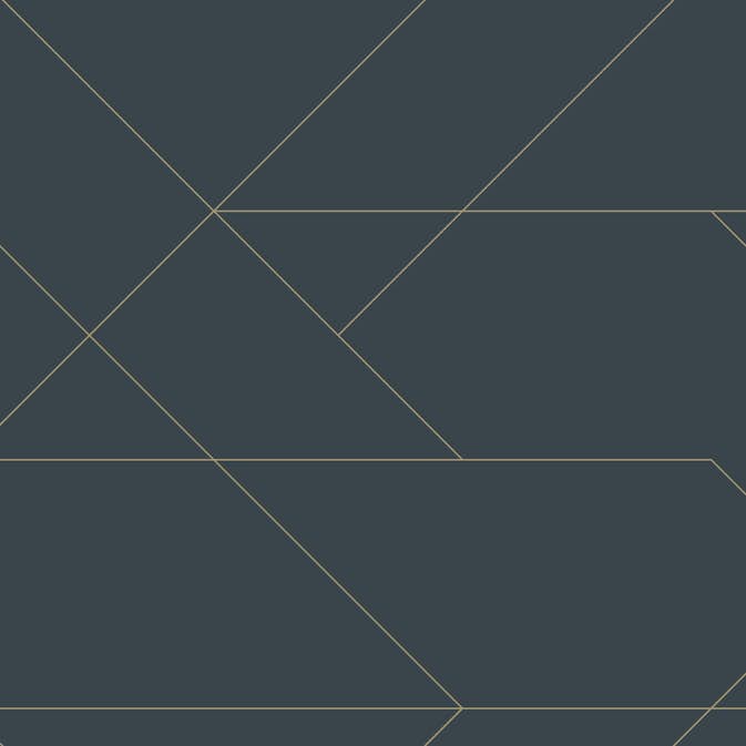 Tapet ESTAhome Grafiska Linjer Mörkblå/Guld