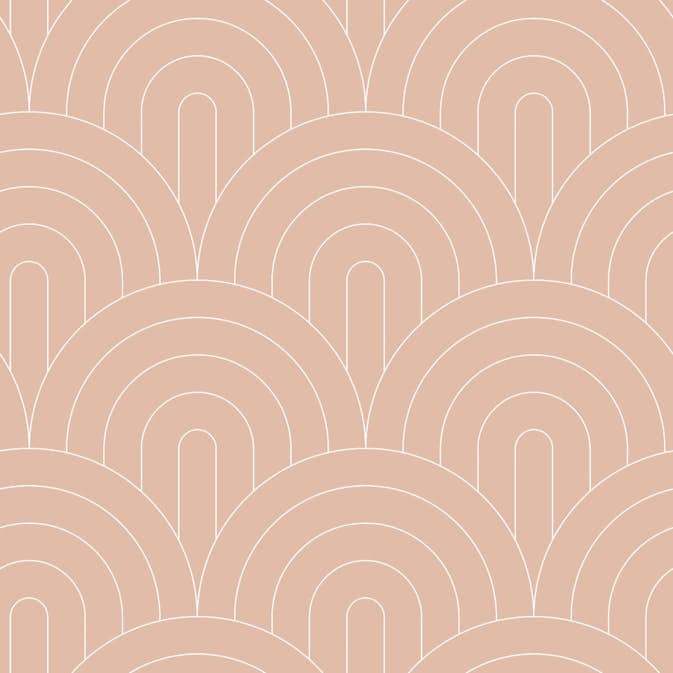 Tapet ESTAhome Art Deco Persikofärgat