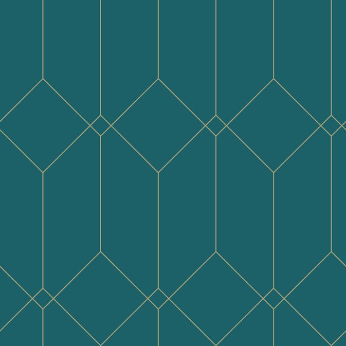 Tapet ESTAhome Art Deco Guld/Grön/Blå