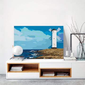 Gör-det-själv Målningar Arkiio Lighthouse with Windmill