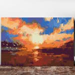 Gör-det-själv Målningar Arkiio Sunset on the Lake