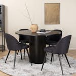 Matgrupp Venture Home Bianca Rund Svart med 4 Valentina Stolar