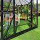 Växthus/Orangeri Metalcraft Hexagon Svart Aluminiumstomme med UV-Skyddat & Härdat Säkerhetsglas, 12,6 m²