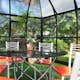 Växthus/Orangeri Metalcraft Hexagon Svart Aluminiumstomme med UV-Skyddat & Härdat Säkerhetsglas, 12,6 m²