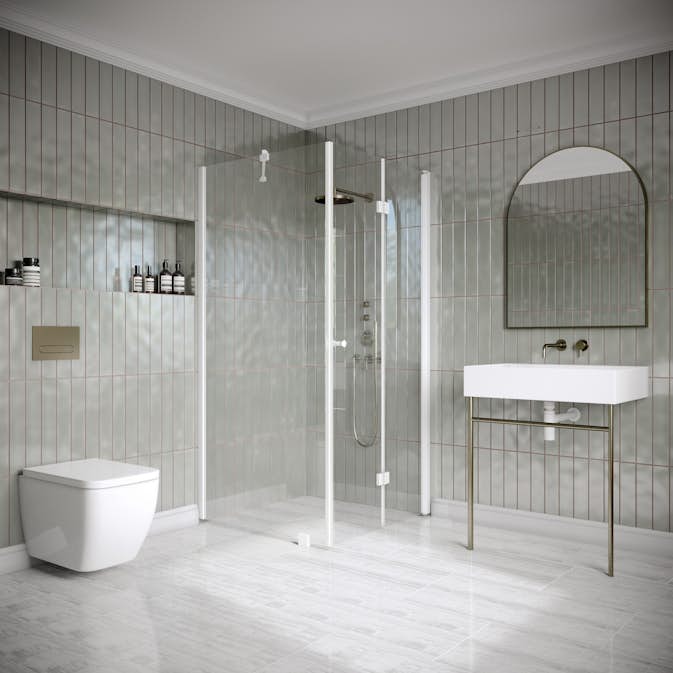 Duschhörn Hietakari Classic 147 Fast Vägg och Vikbar Dörr