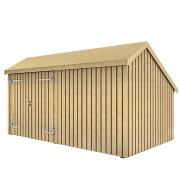 Multi Trädgårdshus 10,5 m² - 2 moduler med dubbeldörr och stängd framsida
