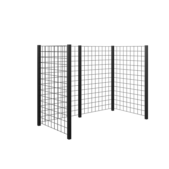 Avfallsskjul PLUS Stålspaljér 193,5x99x147 cm Svart