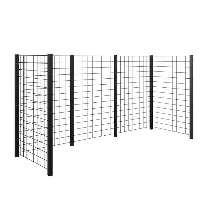 Avfallsskjul PLUS Stålspaljér 288x99x147 cm Svart