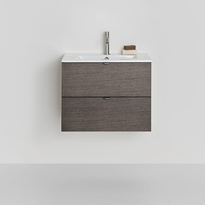 Tvättställsskåp Hafa Go 2 Lådor Ek med Tvättställ