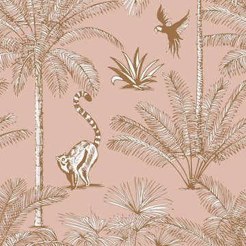 Tapet ESTAhome XXL Djungel Persikofärgat