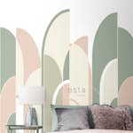 Fototapet ESTAhome Art Deco Grå/Grön Persikofärgat/Vit