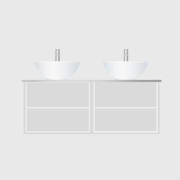 Tvättställsskåp Hafa Edge Dubbelt 1200 utan Tvättställ