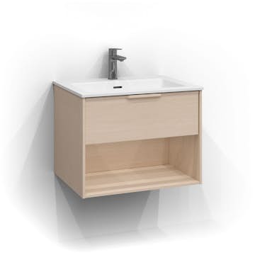 Tvättställsskåp Svedbergs Epos 60x45 med 1 Låda och Öppen Förvaring