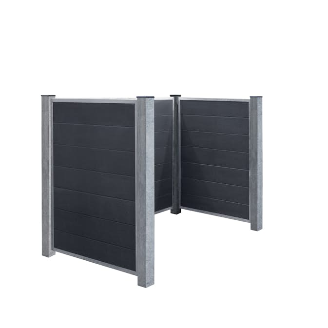 Skärm PLUS Futura Avfallsskjul med Stålstolp