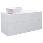 Tvättställsskåp Alterna Isella 120 med Bänkskiva Kvartskomposit och Rektangulärt Tvättställ