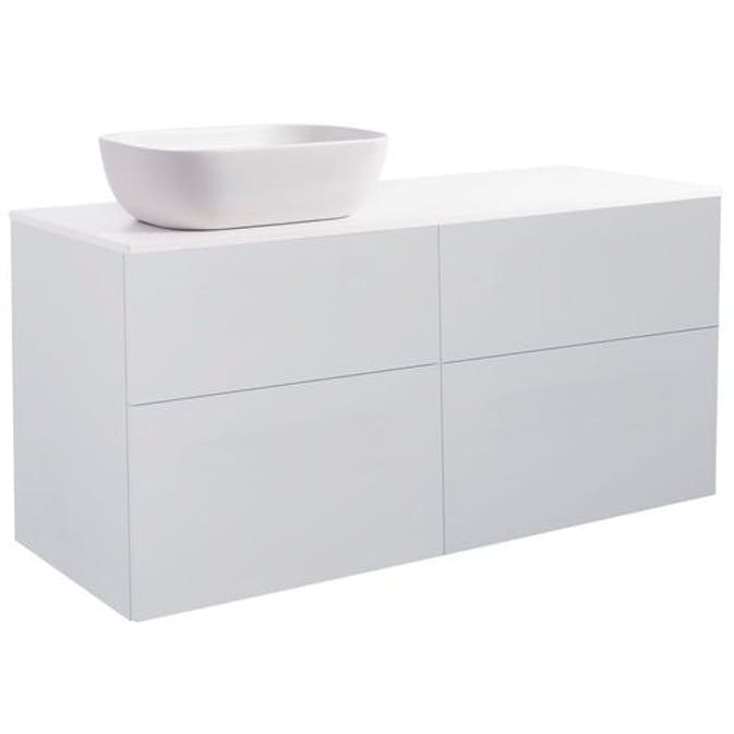 Tvättställsskåp Alterna Isella 120 med Bänkskiva Kvartskomposit och Rektangulärt Tvättställ