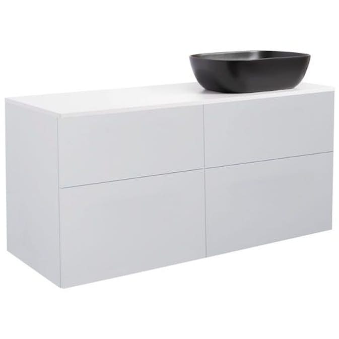 Tvättställsskåp Alterna Isella 120 med Bänkskiva Kvartskomposit och Rektangulärt Tvättställ