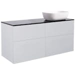 Tvättställsskåp Alterna Isella 120 med Bänkskiva Kvartskomposit och Rektangulärt Tvättställ