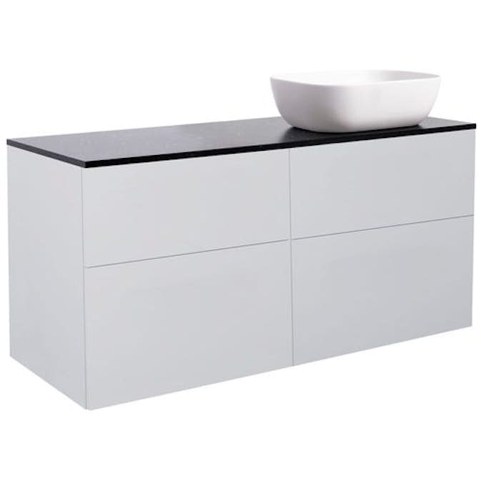 Tvättställsskåp Alterna Isella 120 med Bänkskiva Kvartskomposit och Rektangulärt Tvättställ