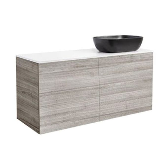 Tvättställsskåp Alterna Isella 120 med Bänkskiva Kvartskomposit och Rektangulärt Tvättställ