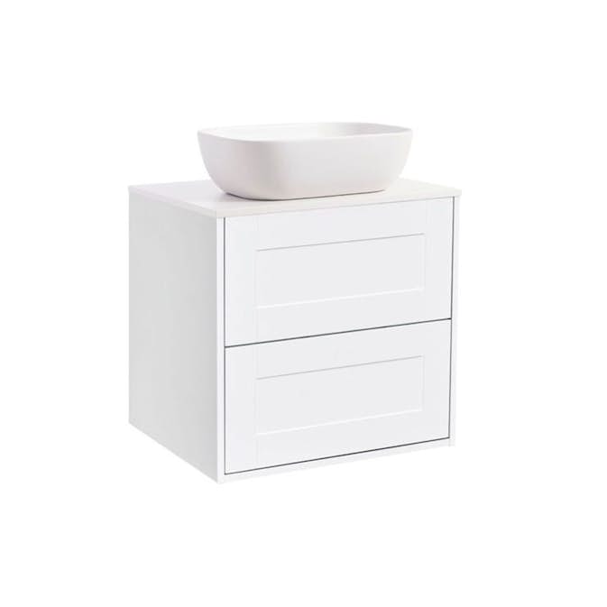 Tvättställsskåp Alterna Gabriella med Bänkskiva Kvartskomposit och Rektangulärt Tvättställ