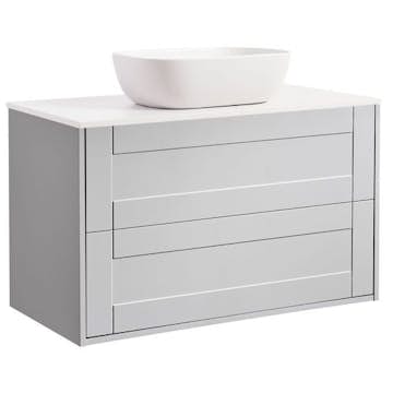 Tvättställsskåp Alterna Gabriella med Bänkskiva Kvartskomposit och Rektangulärt Tvättställ