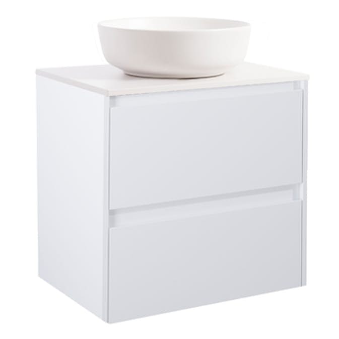 Tvättställsskåp Alterna Luxor med Bänkskiva Kvartskomposit och Runt Tvättställ