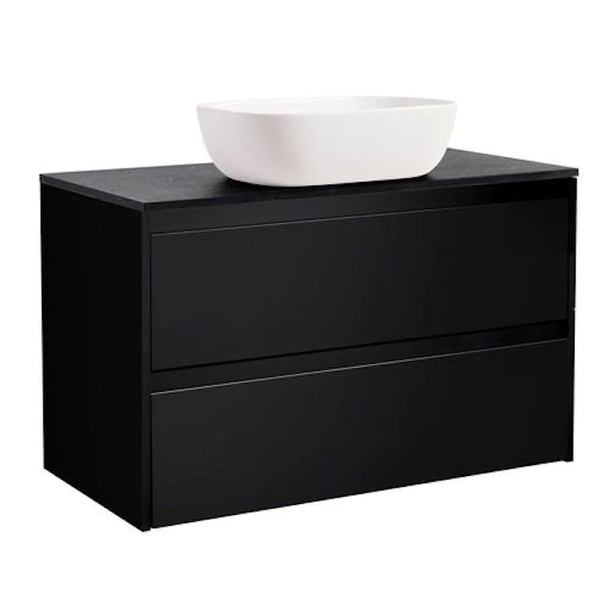 Tvättställsskåp Alterna Luxor med Bänkskiva Kvartskomposit och Rektangulärt Tvättställ