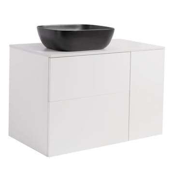 Tvättställsskåp Alterna Isella Tvättkorg med Bänkskiva Kvartskomposit och Rektangulärt Tvättställ