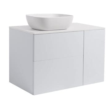 Tvättställsskåp Alterna Isella Tvättkorg med Bänkskiva Kvartskomposit och Rektangulärt Tvättställ