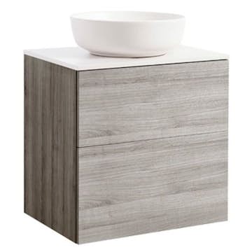 Tvättställsskåp Alterna Isella med Bänkskiva Kvartskomposit och Runt Tvättställ