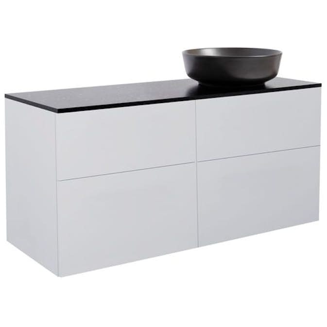 Tvättställsskåp Alterna Isella 120 med Bänkskiva Kvartskomposit och Runt Tvättställ