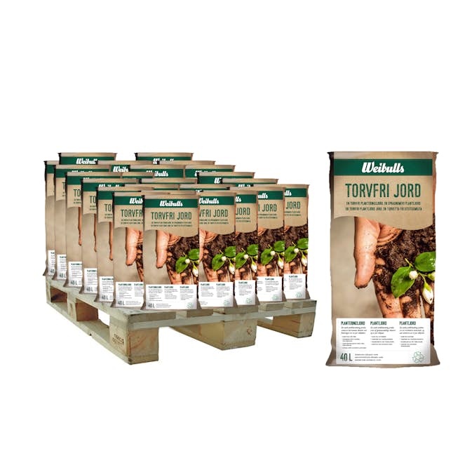 Torvfri Planteringsjord Weibulls För Plantering av Buskar, Rabattväxter & Träd, Pall - 48x40L