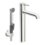 Tvättställsblandare Oras Optima Style 2602FH Hög med Självstängande Handdusch