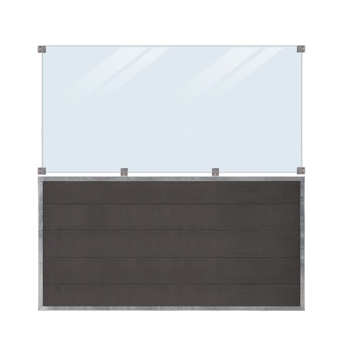 Staket PLUS Futura Komposit Klarglas 180×180 cm