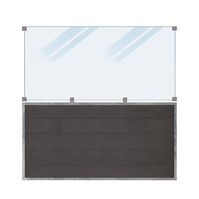 Staket PLUS Futura Komposit Frostat Glas 180×180 cm