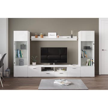 TV-Möbelset In Living Mellon Vit TV-Bänk & Hyllor 260cm