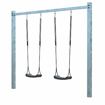 Gungställning PLUS  med 2 Gråsvarta Gungsitsar